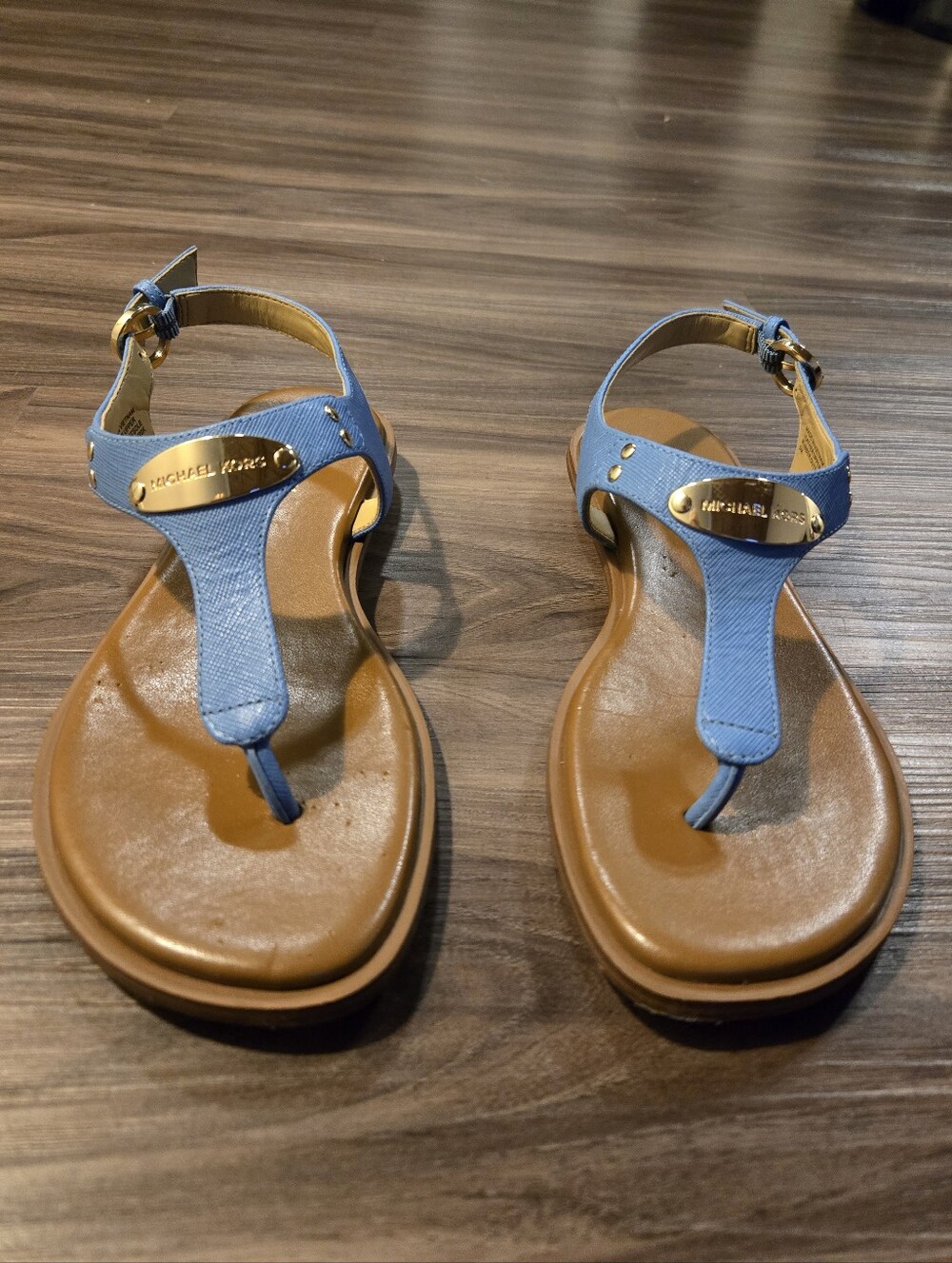 Michael Kors Blue Leather Sandals Size 5